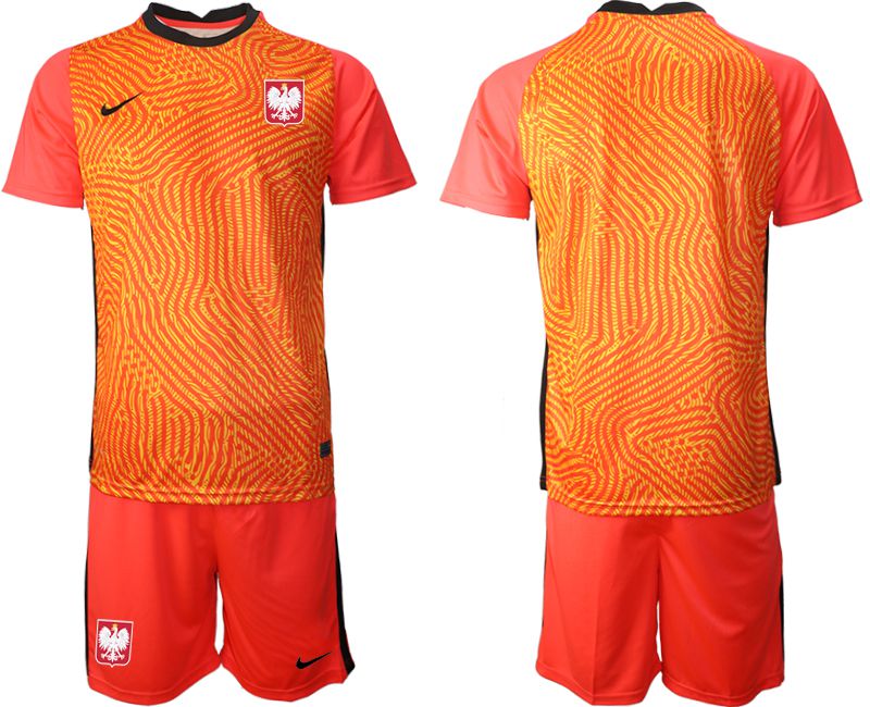 Men 2020-2021 European Cup Poland red goalkeeper Blank Soccer Jersey->spain jersey->Soccer Country Jersey